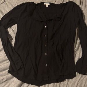 Black Button-Up Women's Top